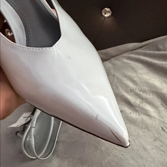 Zara Women's Elegant Silver Slingback Heels - Picture 5 of 9